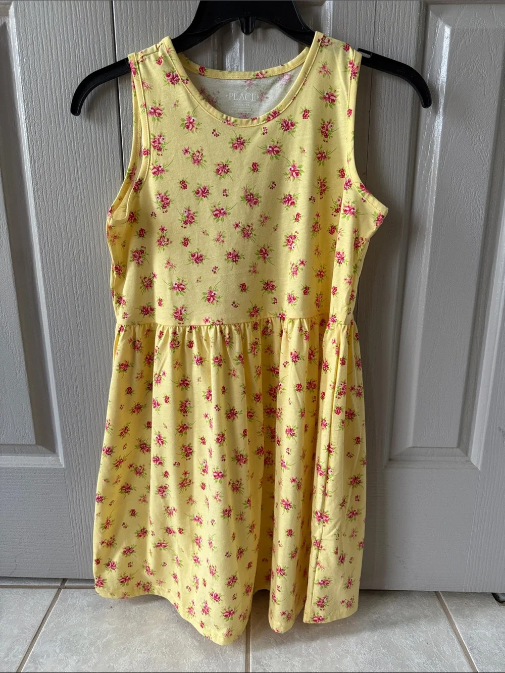 Place Yellow Dress with Pink Floral Print